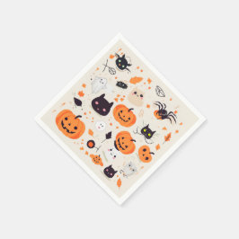 Niedliche Creepy Critters Halloween-Leckerei Serviette