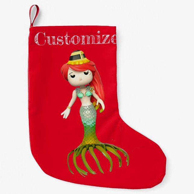 Niedliche Creepy Mermaid Hexe Thunder_Cove Kleiner Weihnachtsstrumpf (Vorderseite)