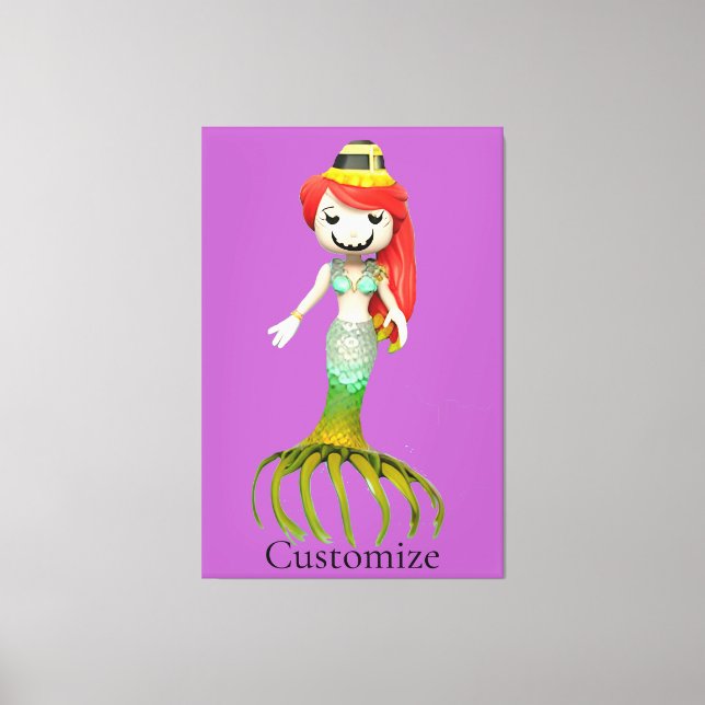 Niedliche Creepy Mermaid Hexe Thunder_Cove Leinwanddruck (Vorderseite)