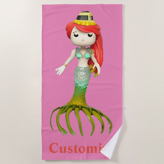 Niedliche Creepy Mermaid Hexe Thunder_Cove Strandtuch (Vorderseite)