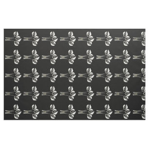 Niedliche Creme Schwarz Art Deco Stil Tulip Stoff