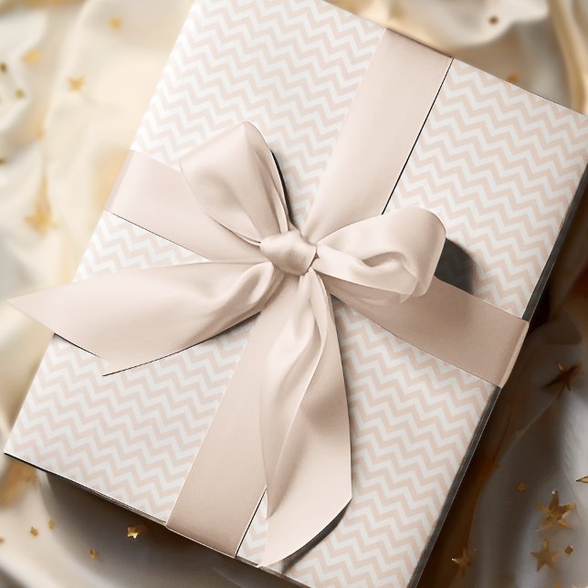 Niedliche Creme und Zickzack Streifen Babydusche Geschenkpapier (Chic Cream and White Gender Neutral Chevron Stripes Wrapping Paper for Baby Boy or Baby Girl. Zigzag)