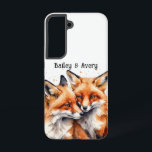 Niedliche Cuddling Fox-Liebe-Tiere Samsung Galaxy Hülle<br><div class="desc">Benutzerdefinierte Niedliche Cuddling Fox Couple Liebe Natur Tierische Kunst mit Ihren Namen anpassen</div>