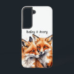 Niedliche Cuddling Fox-Liebe-Tiere Samsung Galaxy Hülle<br><div class="desc">Benutzerdefinierte Niedliche Cuddling Fox Couple Liebe Natur Tierische Kunst mit Ihren Namen anpassen</div>