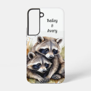 Niedliche Cuddling-Raccoons mit zwei Lieben Tiere Samsung Galaxy Hülle