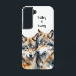 Niedliche  Cuddling Wölfe Einzel-Liebe Tiere Samsung Galaxy Hülle<br><div class="desc">Benutzerdefiniert Niedliche Wolf Wolf Wolfen Couple Liebe Natur Tierkunst anpassen mit Ihren Namen</div>