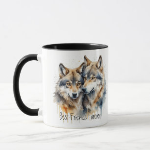 Niedliche Cuddling Wolves Die besten Freunde für i Tasse