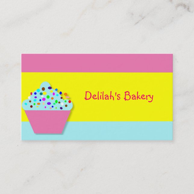 Niedliche Cupcake Bakery Business Cards Visitenkarte (Vorderseite)
