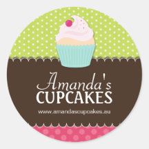 Niedliche Cupcake Box oder Jar Stickers
