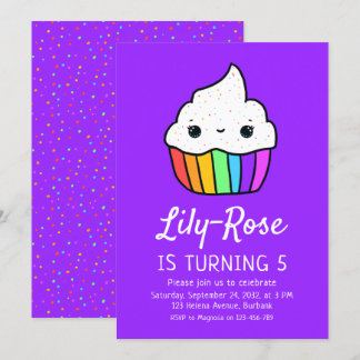 Niedliche Cupcake Sprinkles Kinderparty Einladung