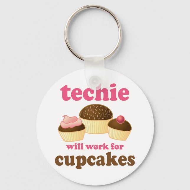 Niedliche Cupcake Techie Schlüsselanhänger (Vorderseite)