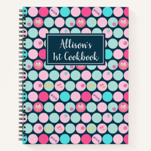Niedliche Cupcakes Dots Muster 1. Kochbuch Notizbuch