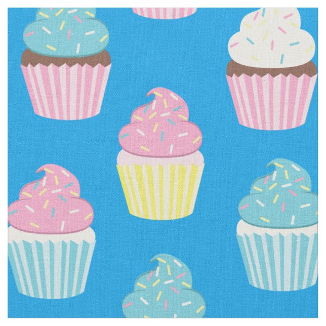Niedliche Cupcakes Kinder Bäckereien Leckereien Stoff (Nahaufnahme)