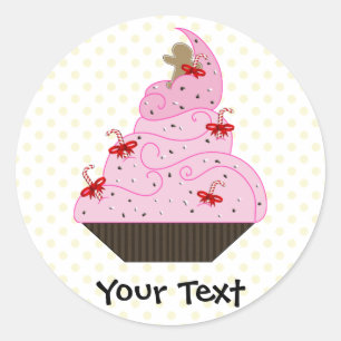 Niedliche Cupcakes Weihnachtsgeschenke Runder Aufkleber