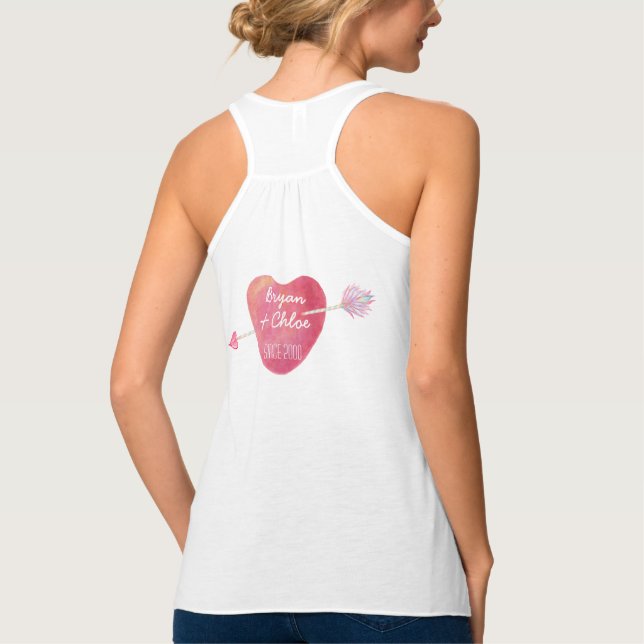 💘 Niedliche Cupid Liebe Individuelle Name, Jahr   Tank Top (Rückseite)
