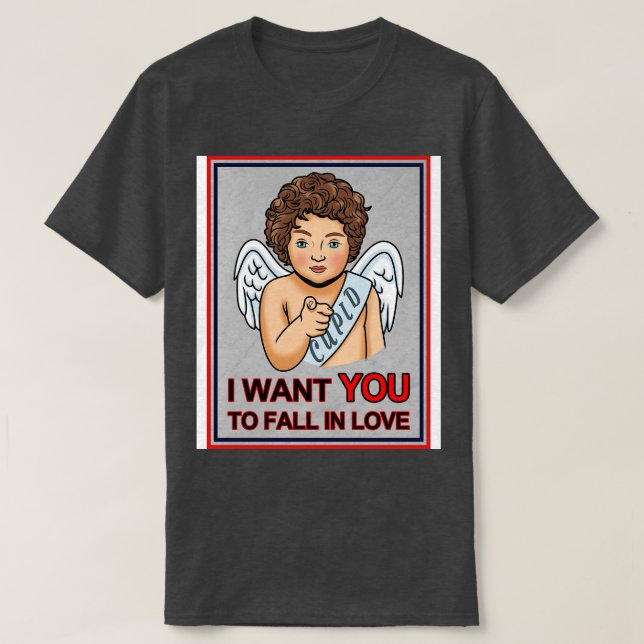 Niedliche Cupid Valentine Liebe Ich Wollte Ihnen V T-Shirt (Design vorne)