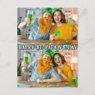 Niedliche Custom 2-Fotos Festivals St Paddy's Day Postkarte
