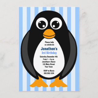 Niedliche Custom Birthday Party Penguin Invite - B Einladung