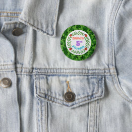 Niedliche Custom Ladybug & Leaf 5. Geburtstagskart Button