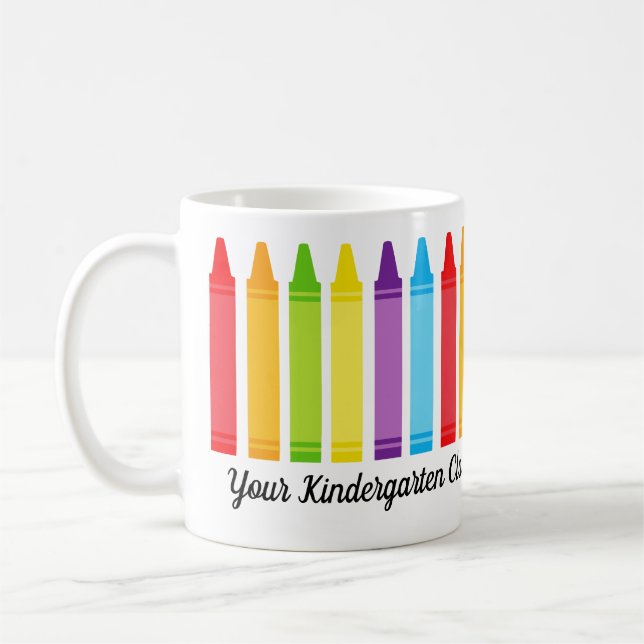 Niedliche Custom School Teacher Crayon Kaffeetasse (Links)