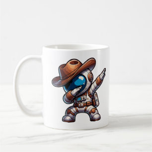 Niedliche Dabbing Astronaut Cowboy Space Halloween Kaffeetasse