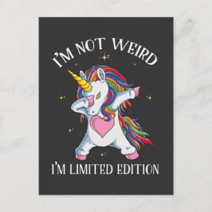 Niedliche Dabbing Unicorn Kid Limited Edition Toch Postkarte