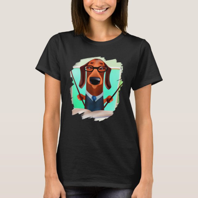 Niedliche Dackel Chiweenie Lehrerschule T-Shirt (Vorderseite)