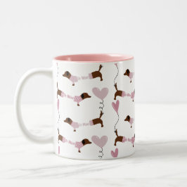 Niedliche Dackel Dackel Dog Mine Valentine Coffe Zweifarbige Tasse