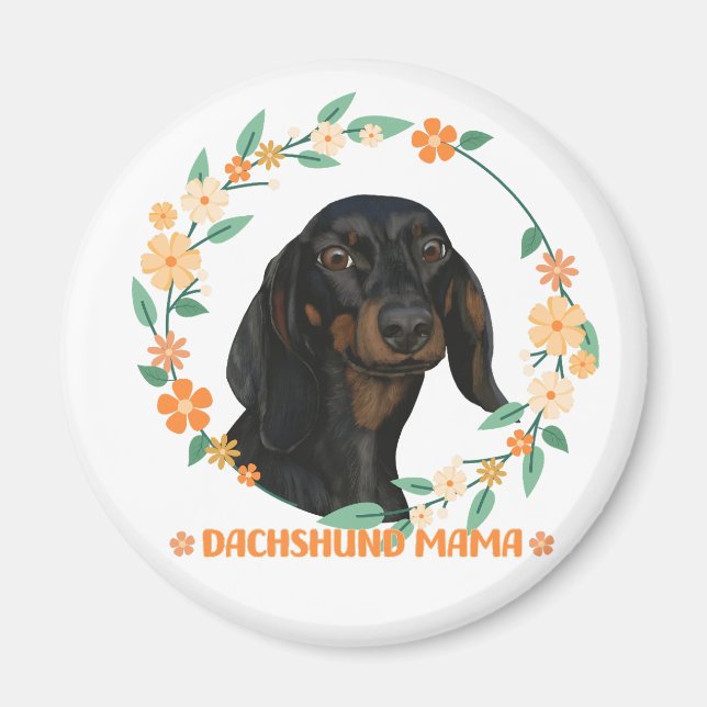 Niedliche Dackel - Dackel Mama Magnet (Vorne)
