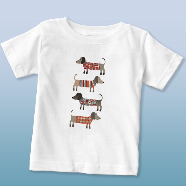 Niedliche Dackel Dackel Wurst Hund Baby T-shirt (Fun Dachshund Wiener Sausage Dog t-shirt)
