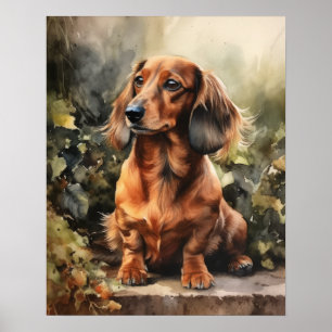 Niedliche Dackel Dog Art Print Poster