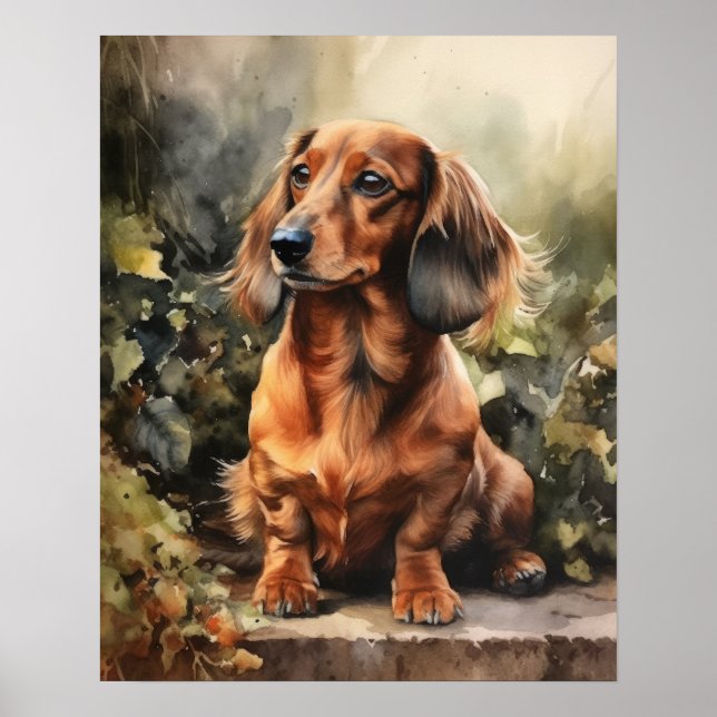 Niedliche Dackel Dog Art Print Poster (Vorne)