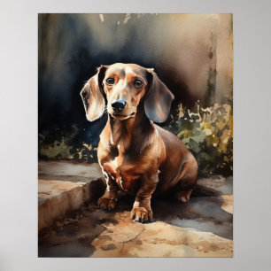 Niedliche Dackel Dog Art Print Poster