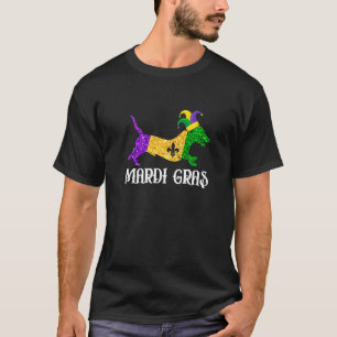 Niedliche Dackel Dog Lover Mardi Gras Party Jester T-Shirt