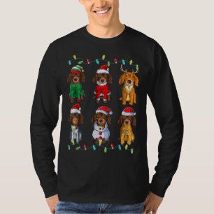 Niedliche Dackel Dog Santa Elf Rentier Weihnachten T-Shirt