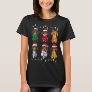 Niedliche Dackel Dog Santa Elf Rentier Weihnachten T-Shirt