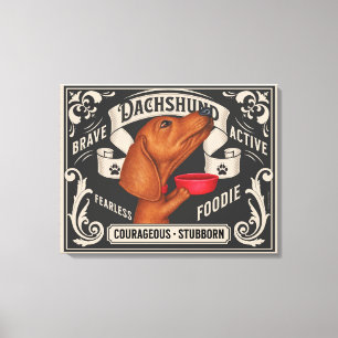 Niedliche Dackel für Lebensmittel Leinwanddruck