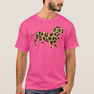 Niedliche Dackel Hund in Leopardendruck für Frauen T-Shirt