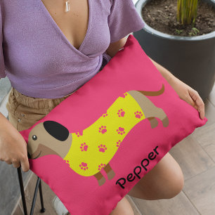 Niedliche Dackel Hund Lover Foto Funny Dekokissen