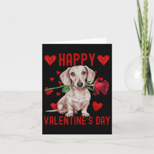 Niedliche Dackel Hund Rotes Herz Paare Happy Valen Karte