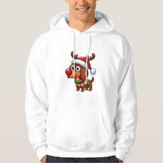 Niedliche Dackel Hund Rudolph Cartoon Hoodie