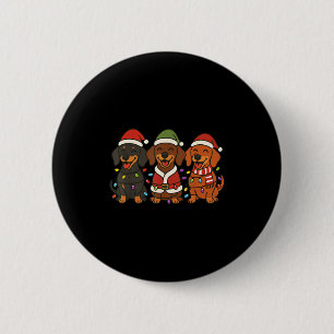 Niedliche Dackel Hunde Weihnachten Weihnachten Wei Button