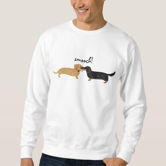 Niedliche Dackel-HundeLiebe Dackelnsmooch-| Sweatshirt (Vorderseite)