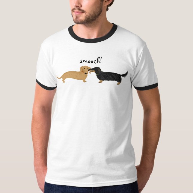 Niedliche Dackel-HundeLiebe Dackelnsmooch-| T-Shirt (Vorderseite)