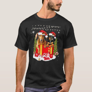Niedliche Dackel in Box Lights Weihnachten Weihnac T-Shirt