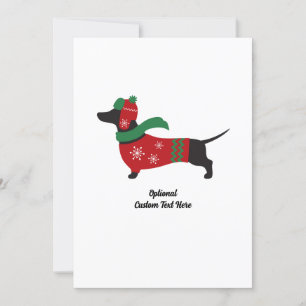 Niedliche Dackel mit Sweater Christmas Card Feiertagskarte