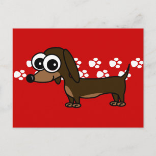 Niedliche Dackel Pawprint Postkarte