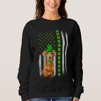 Niedliche Dackel Saint Patrick S Day American Flag Sweatshirt
