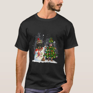 Niedliche Dackel Snowman Tree Hund Lover Geschenk T-Shirt