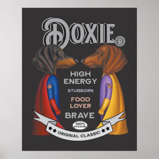 Niedliche Dackel Superhero Team Poster